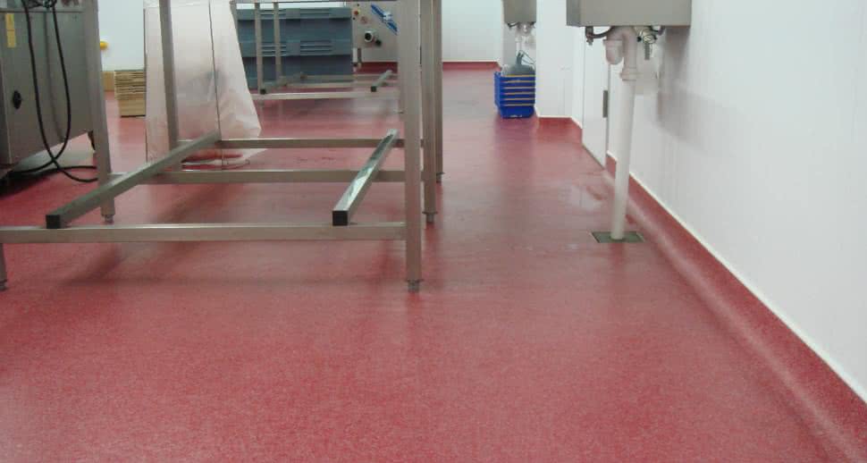 Hygienic meat factory floor