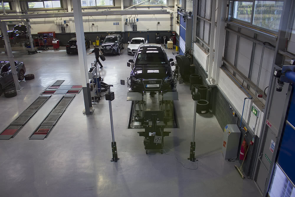 Clean Auto Service Workshop Floor