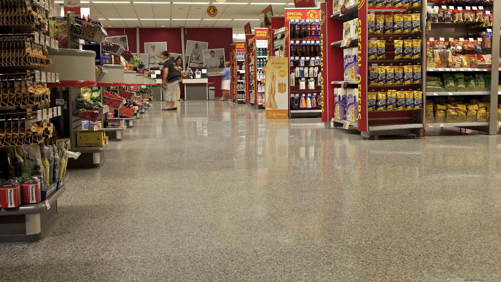 Hygienic supermarket floor 